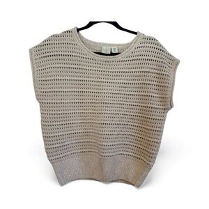 Joie Beige Bohemian Knit Sweater vest